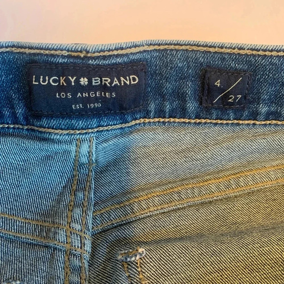 Women’s Size 4 Ava Cropped Lucky Brand Jeans Blue Crop Mini Boot Mid Rise - Picture 4 of 6